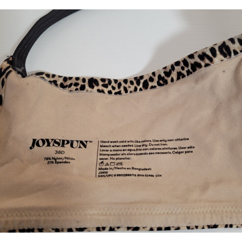 Joyspun Animal Print Bra Underwire Size 38D Leopard Light Padded Womens 1290 - Picture 4 of 4